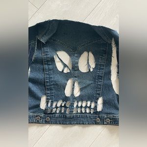 Vintage skull denim vest